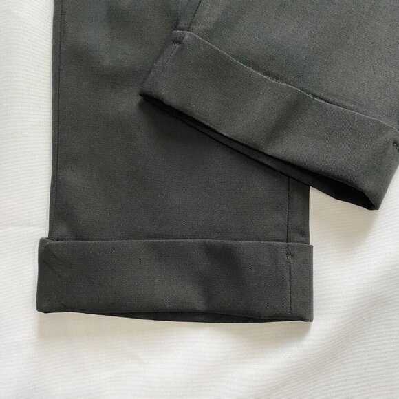 VINCE. BLACK WOOL BLEND CUFFED COIN POCKETS TROUSERS STYLE V473221483 - 2 - Picture 8 of 9